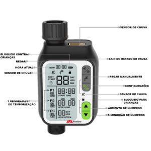 Controlador de Irrigacao para Torneira com Sensor de Chuva a pilha